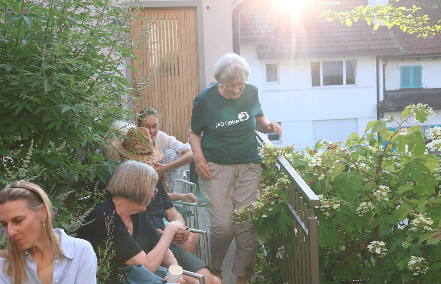 Wunderschöne Abendstimmung im Naturgarten an der Dorfstrasse 29 in Zug.